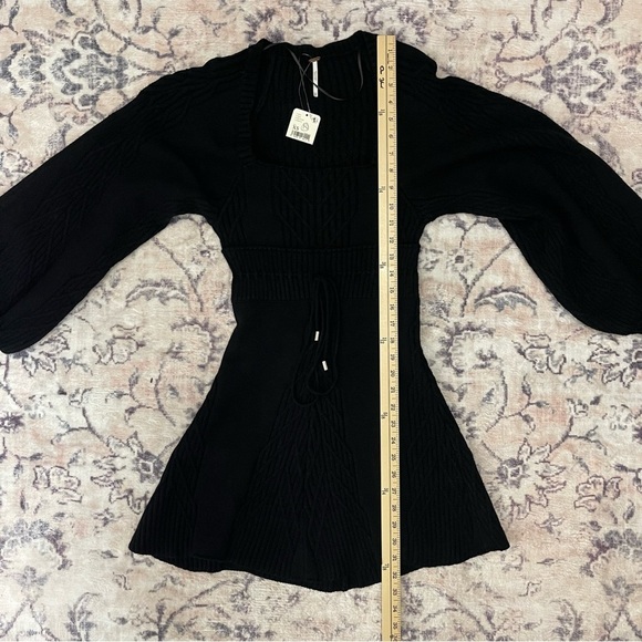 NWT Free People Emmaline Mini Sweater Dress Black Size XS - Picture 8 of 10